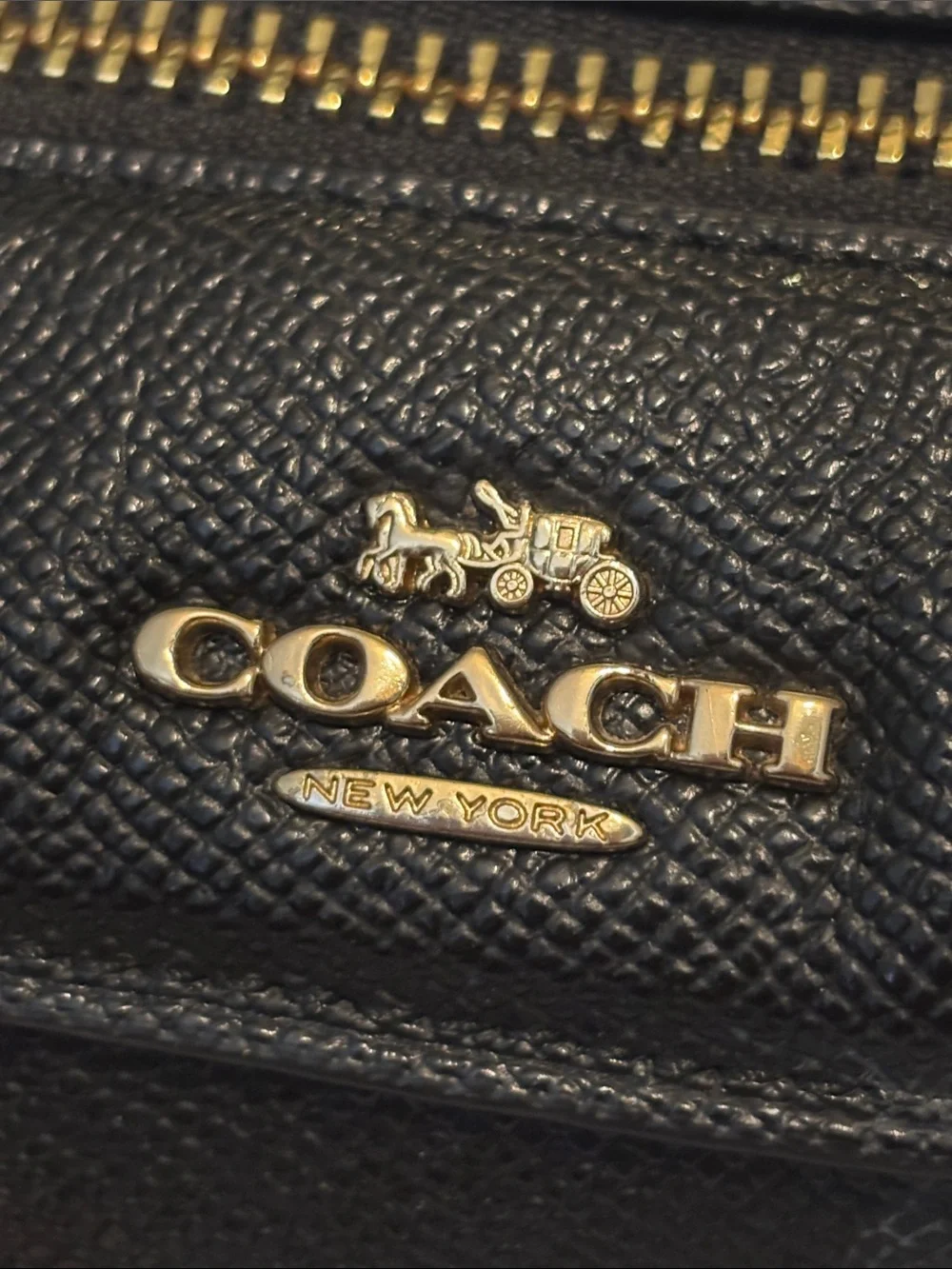 Coach Black mini  bag  Leather Dome Satchel with Gold Hardware